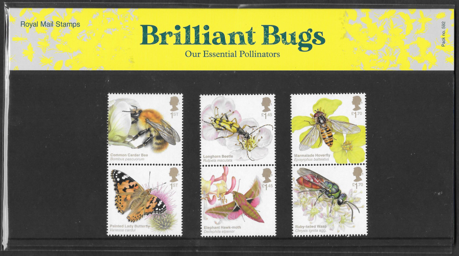 (image for) 2020 Brilliant Bugs Royal Mail Presentation Pack 592